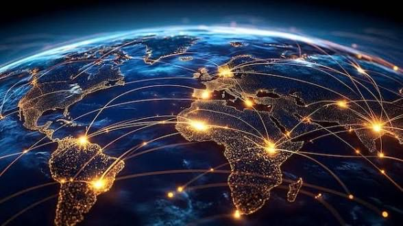 Global supply network map showing international supply routes